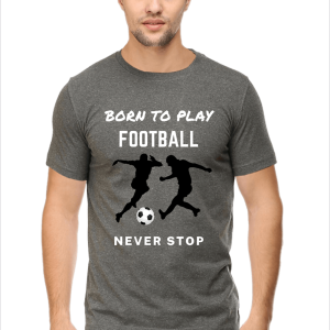 Born-to-Play-Football_Dark_Charcoal-Melange-Tshirt
