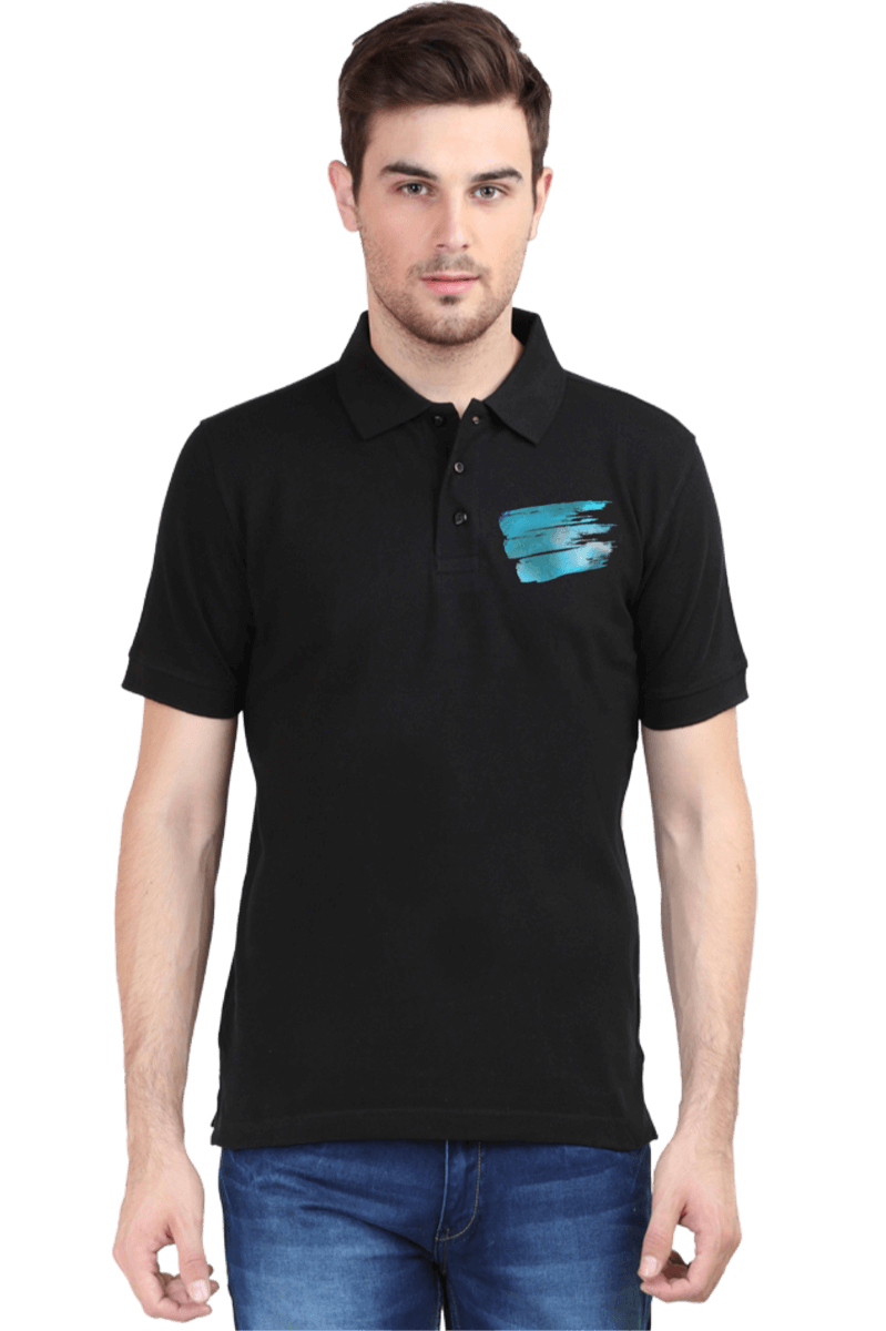 Abstracts-on-Polo_Black-Tshirt