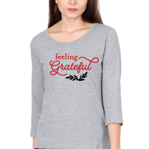 Feeling-Grateful_Women-Grey-Melange-Tshirt