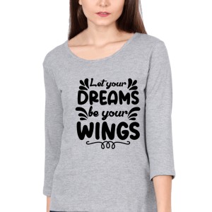 Let-Your-Dreams_Womens-Grey-Melange-Tshirt