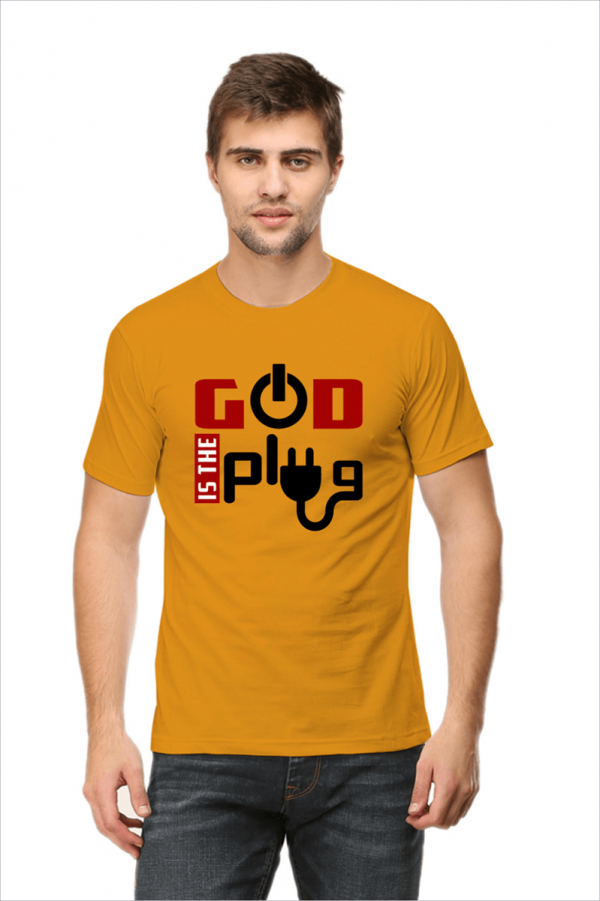 God Is The Plug_Mustard-Yellow_Tshirt