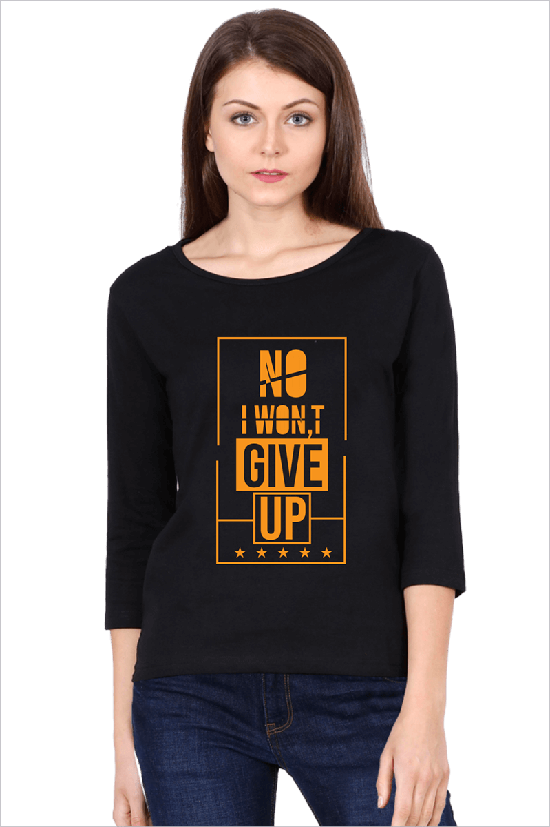 I-Wont-Give-Up_Women_Black-Tshirt