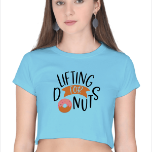 Lifting for Donuts_Women_Sky-Blue_Tshirt