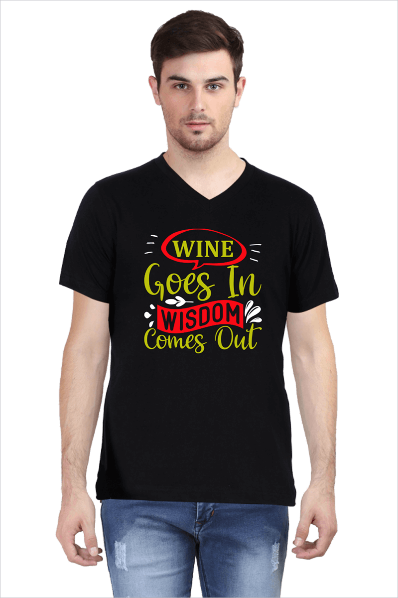 Wine Goes In_Black-Tshirt