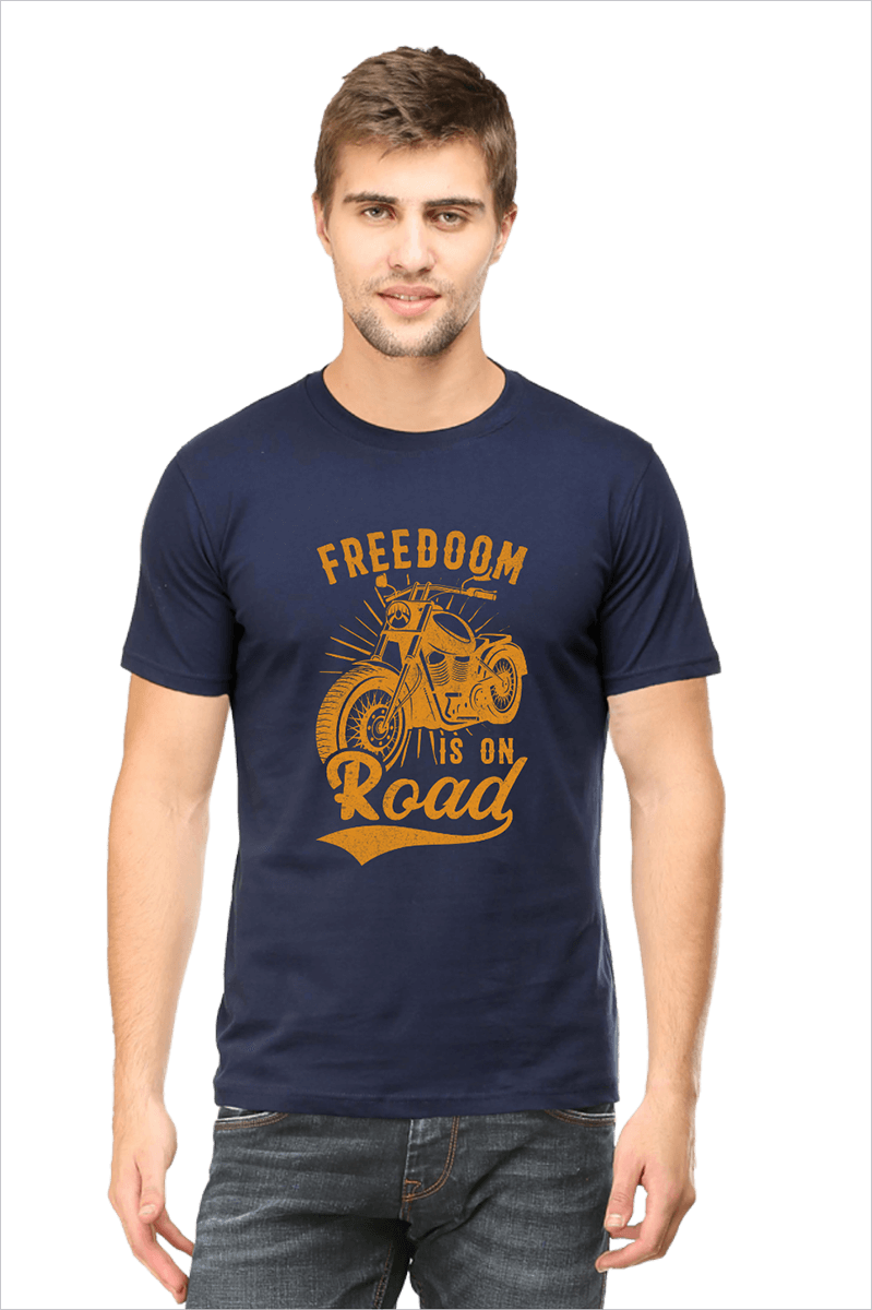 Freedom-is-on-Road_Navy-Blue_Tshirt