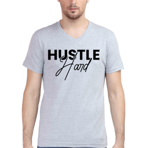 Hustle Hard_Grey-Melange_Tshirt