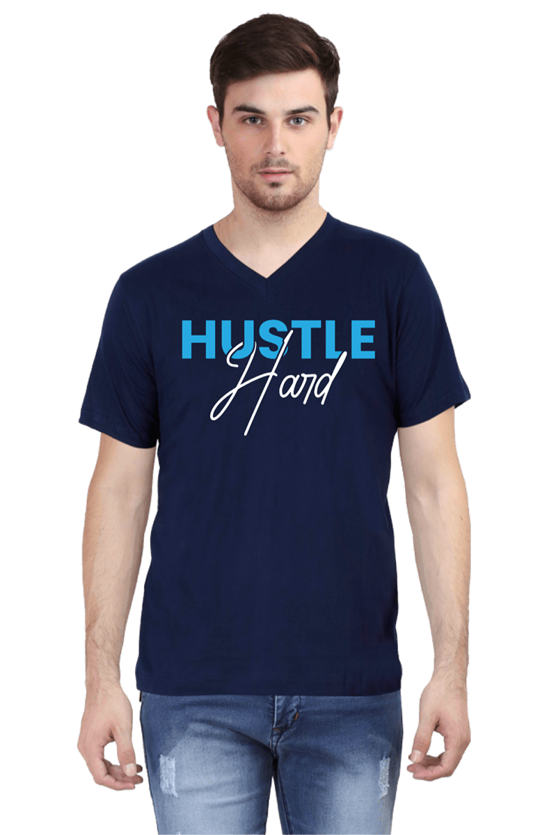 Hustle Hard_Navy-Blue_Tshirt