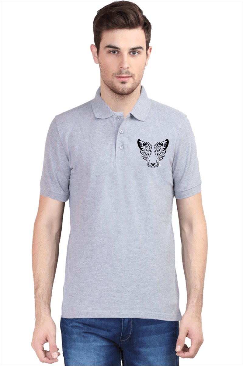 Leopard-Head_Grey-Melange_Polo