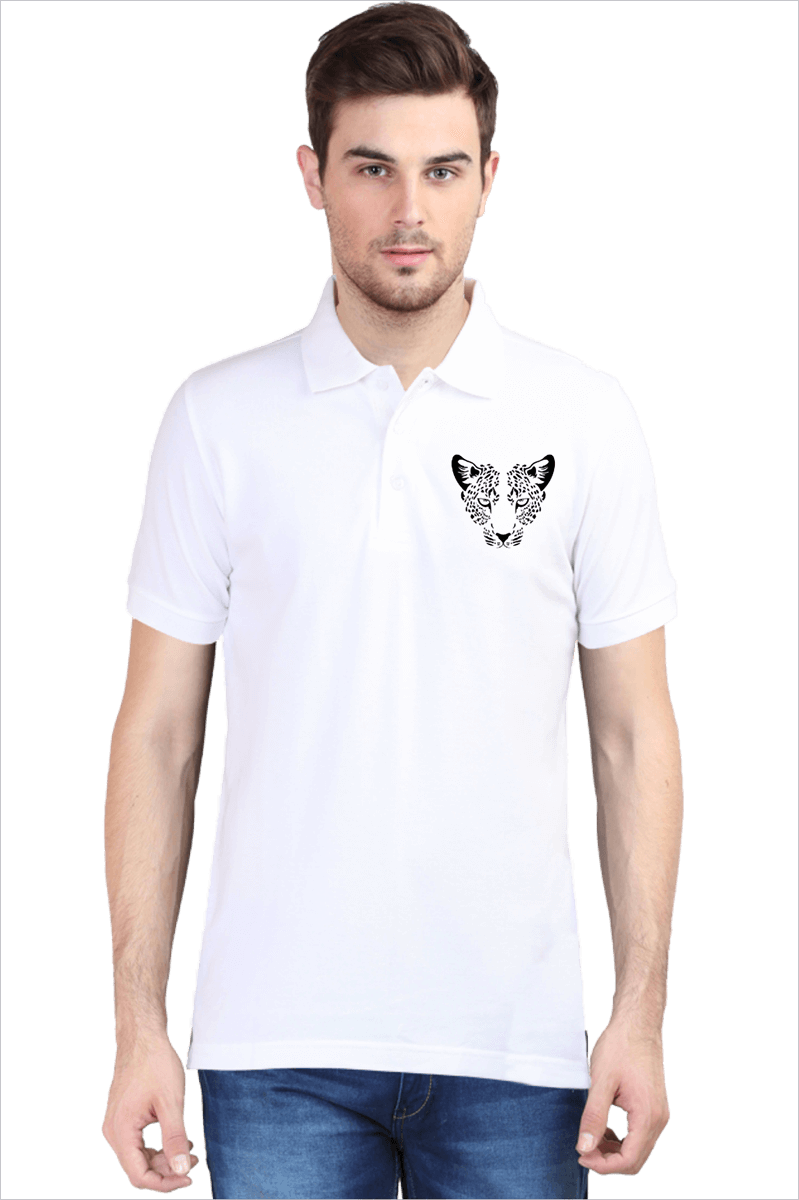 Leopard-Head_White_Polo